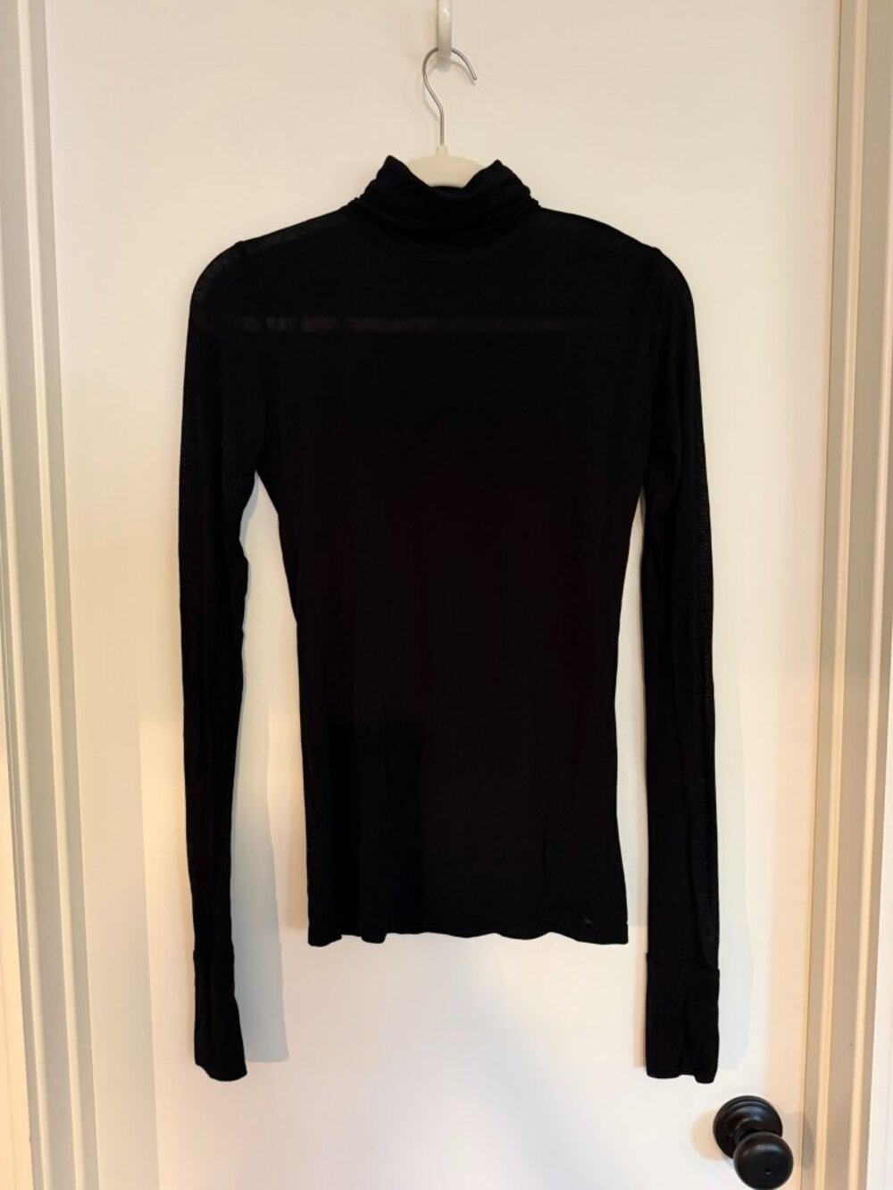 Marcella NYC Sheer Black Turtleneck - Sz XS